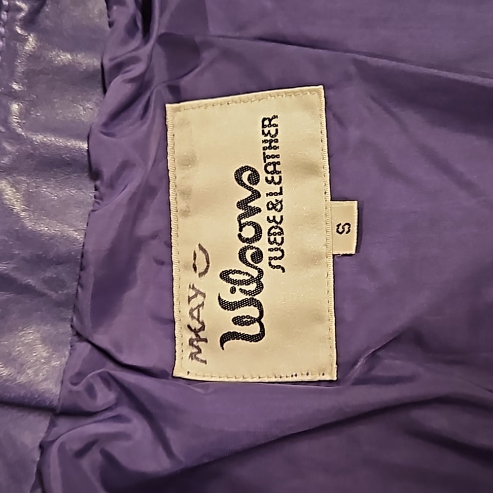 WILSON'S LEATHER Purple bomber biker moto jacket pockets lined  great color! - Picture 14 of 16
